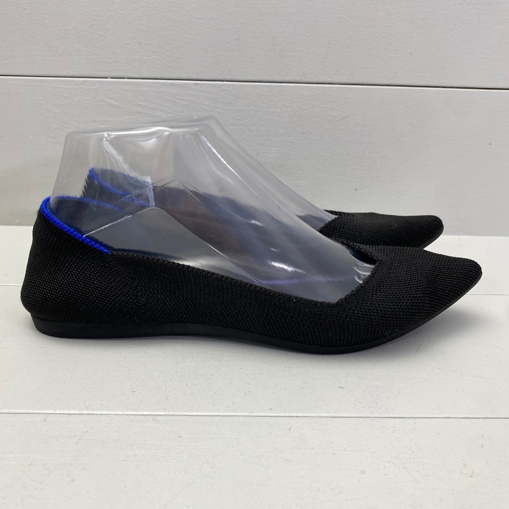 Rothy's The Point Black Flats Womens 6.5 Recycled Knit Pointed Toe Shoes
